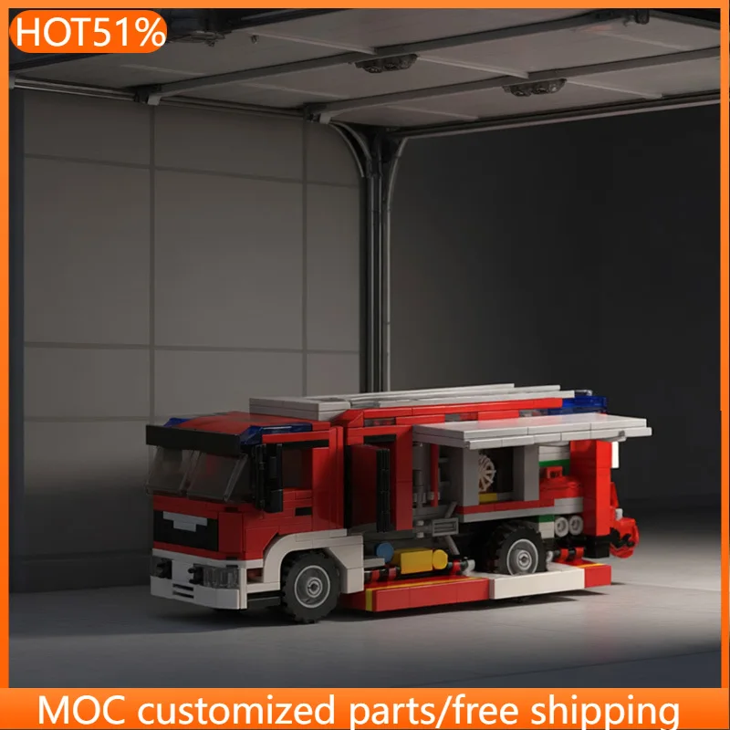 733 PCS transport rescue fire truck MOC Customize Modular Building Block Creative Design Simple Brick DIY Boy Toy Birthday Gift