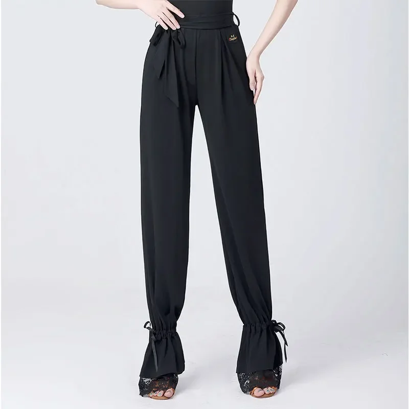 Elastische taille Latin Dance oefenbroek Krimpende kanten broek Ballroomdans Damesbroek Dameskleding