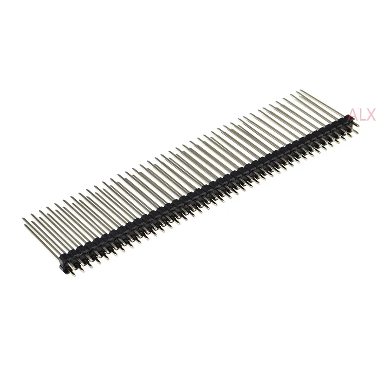 10pcs 2x40 Pin Double Row Male 2.54mm Pitch 25mm Long Pin Header Connector Strip 2x40pin 2*40 40p 40pin For Pcb Board Arduino