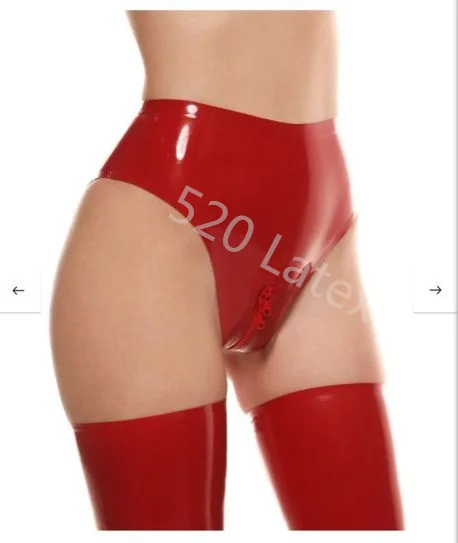 

Female High Waist Sexy Rubber Latex Panties Tight Thong Underwear Handmade Shorts Fetish Briefs Underpants Crotch Zipper