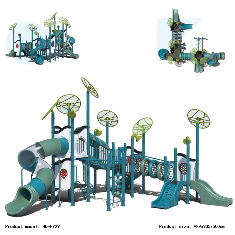 Outdoor Jungle Garden Park Toys Gym Carnival Rides Tube Swing Set Playground Kids Playhouse Stand Plastic Slide