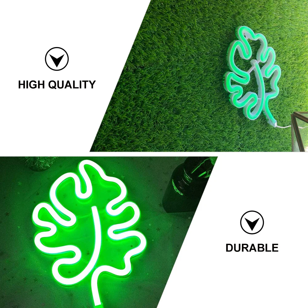 LED Monstera Shaped Neon Night Light USB Or Powered Nordic Style Night Lamp Bedside Table Light Festival Decor