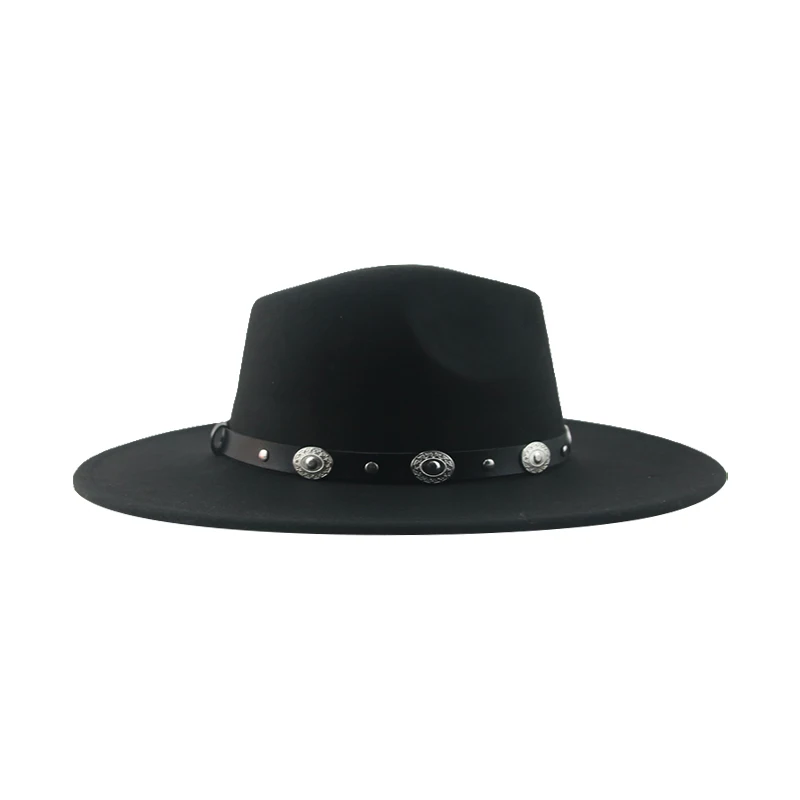 Hats Hat Fedora Hats for Women Panama Wide Brim 9.5cm Big Size Belt Casual Luxury Formal Men Caps Black Khaki Sombreros De Mujer