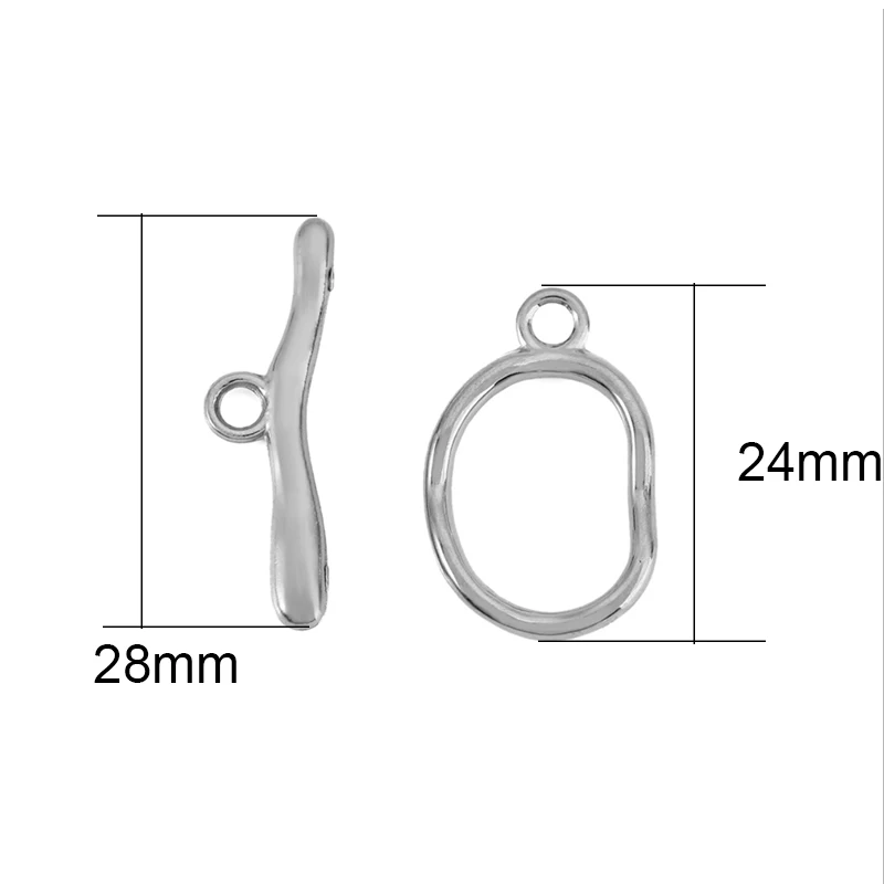 2sets Stainless Steel OT Toggle Necklace Clasps Findings Golden Bracelet Clasp Buckle Hooks End Connectors Diy Jewelry Making