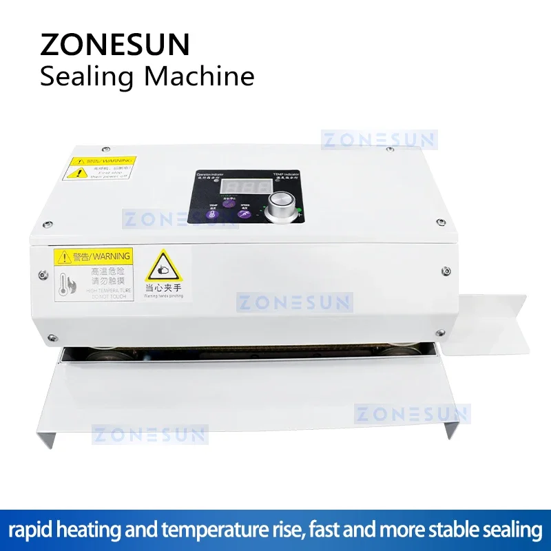 ZONESUN Automatic Bag Sealing Machine Aluminum Foil Plastic Film PE Coated Paper Continuous Band Sealer Packaging ZS-GLF100