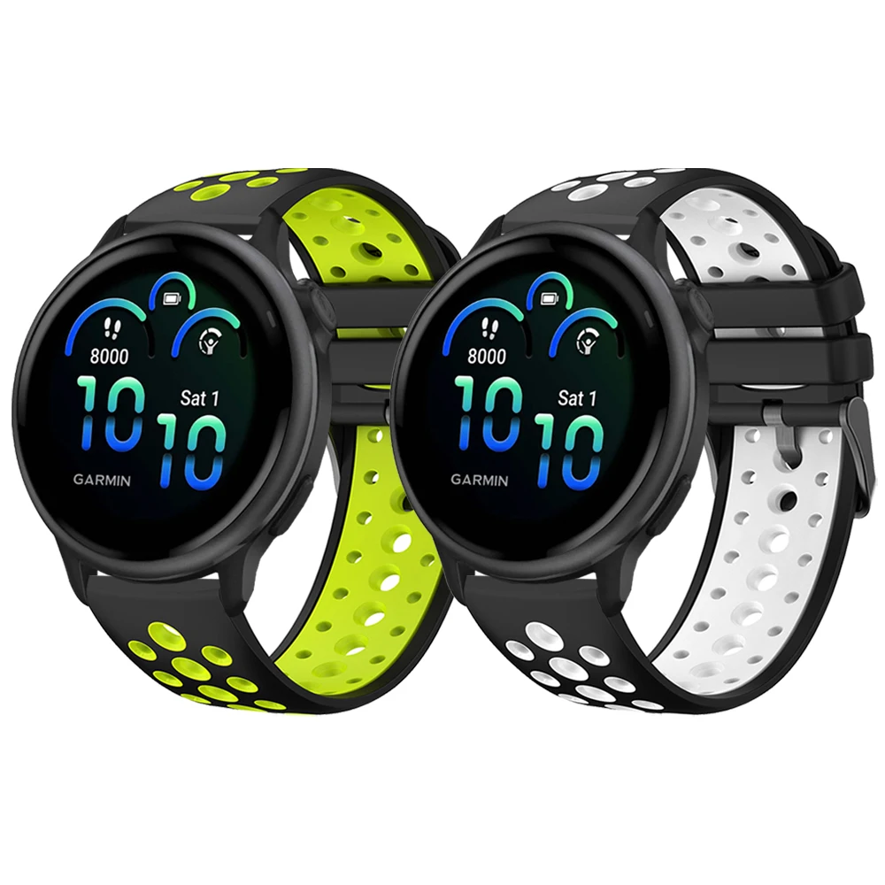 22 mm 20 mm Sport-Silikonarmband für Garmin Vivoactive 6 5 4/Forerunner 265 255 165 245 Music/Venu 3 2 Plus Ersatzband