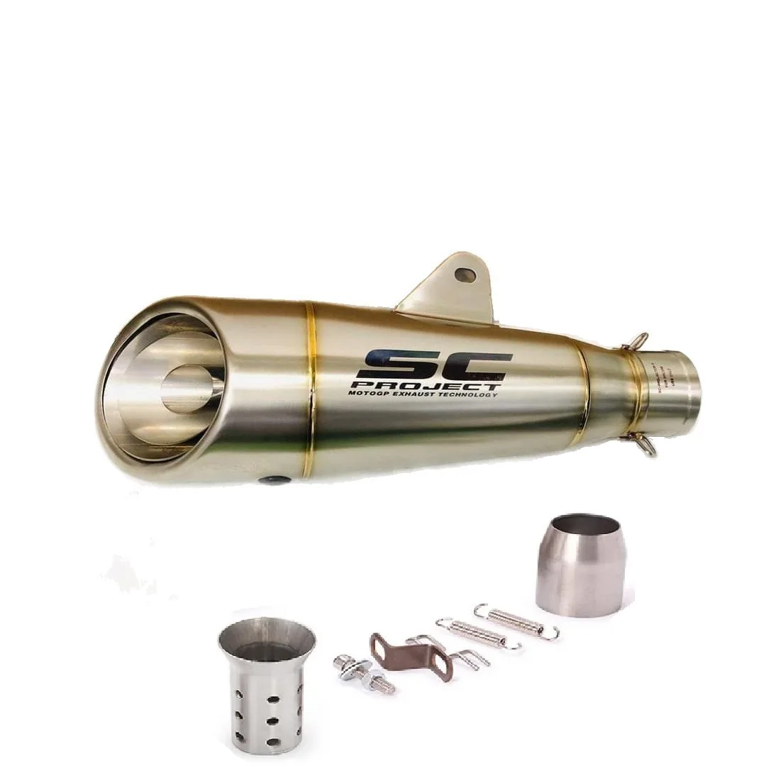 أنبوب كاتم صوت عادم الدراجة النارية العالمي 2/3-Layer لـ Kawasaki Ninja Honda Yamaha Z250 Z300 Z400 ZX10 MT0709 R25 R3 R6