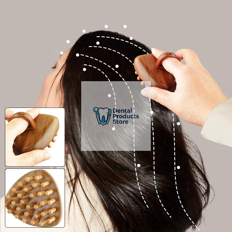 

Natural Sandalwood Meridian Massage Comb Wooden Anti-Cellulite Gua Sha Tool Headache Relief Relaxation Scalp Point Massage Brush