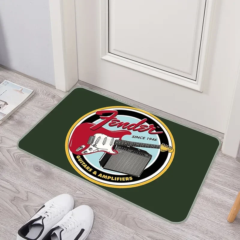 Non-slip Carpet Fender Guitar Brand Doormat Entrance Door Rug Balcony Kitchen Absorbent Mat Room Mats Foot Washable Carpets