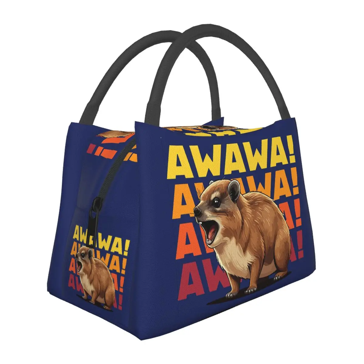 Rock Hyrax Lover Awawa Groundhog Dassi Lunch Bags Bento Box Lunch Tote Picnic Bags Cooler Thermal Bag for Woman Children Travel