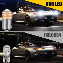 2pcs P21W Led 1156 BA15S 1157 BAY15D P21 5W R5W R10W Bulb 9SMD 3030 Car Turn Signal Lights Reverse Lamp 12V White Universal