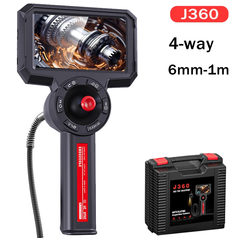6mm720 Degrees All Way Steering Industrial Endoscope for Car Pipe Inspection Sewer Camera Borescope With 4.5 Inch HD Screen