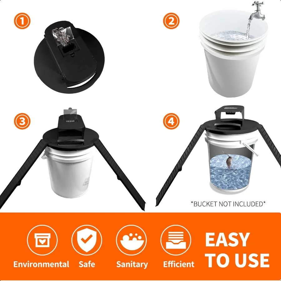 Trappole per mouse per interni per la casa Confezione da 2 coperchi per secchio trappola per mouse con scatola trasparente aggiornata Ripristino automatico 2 ingressi Umano efficiente