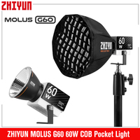 ZHIYUN G60 60W COB Pocket Light MOLUS G60 LED Video Light Photography Lighting Fill Light for Photos Studio Video Youtube/Outdoo