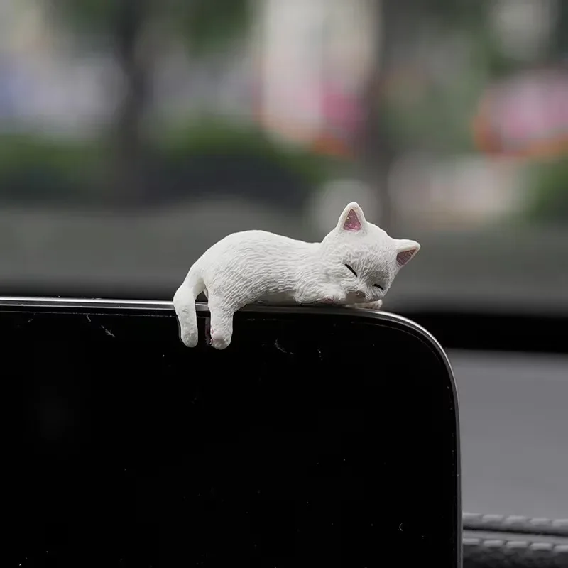 1/4pcs Car Decoration Mini Sleeping Cat Ornament Cars Decoration