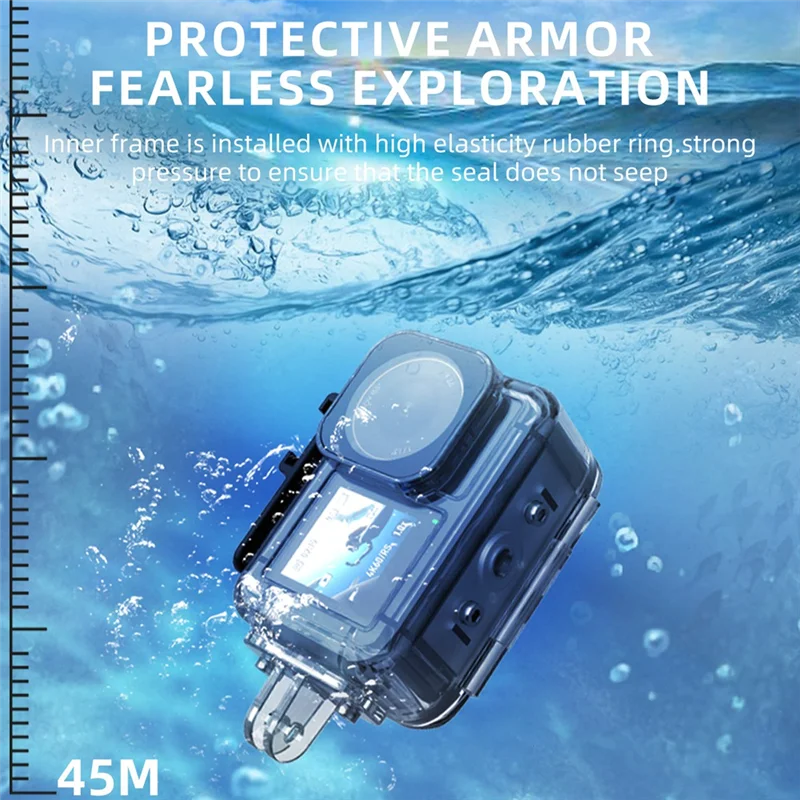 【HOME-TOOLS!】45M Depth Camera Waterproof Case Underwater Diving Housing For DJI OSMO Action 3 4 5 Pro Camera