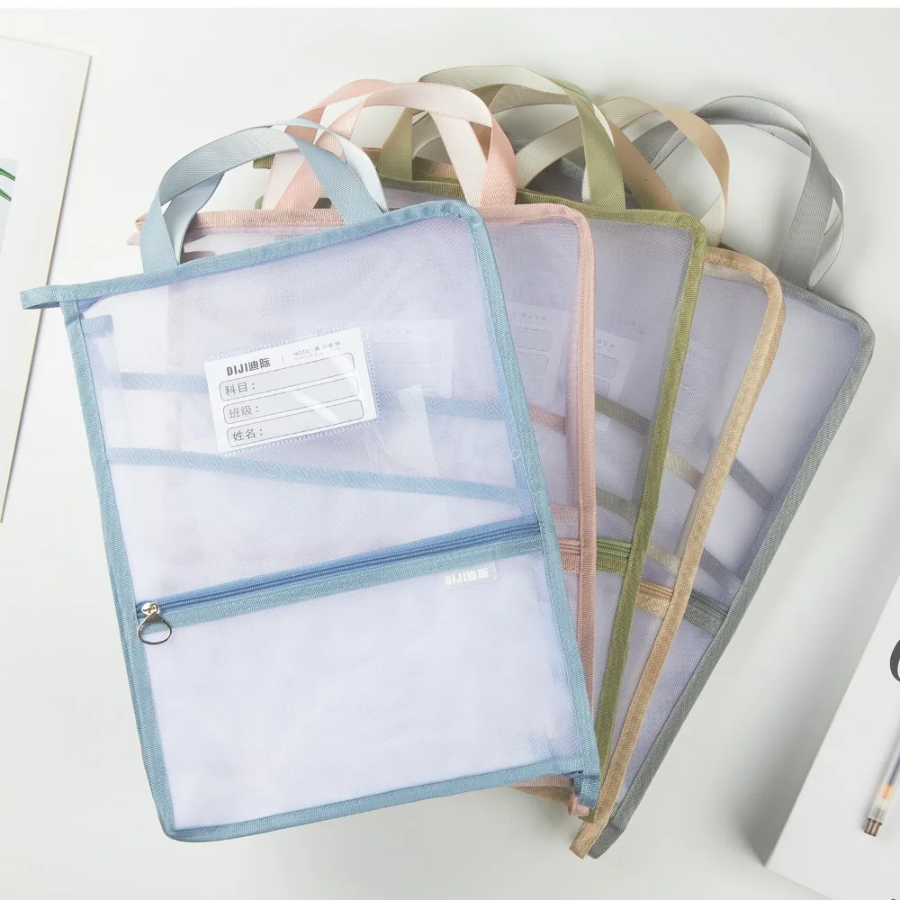 Pvc-Zak Met Rits Multifunctionele Transparante Transparante Archieftas Draagbare Verdikte Documenttas