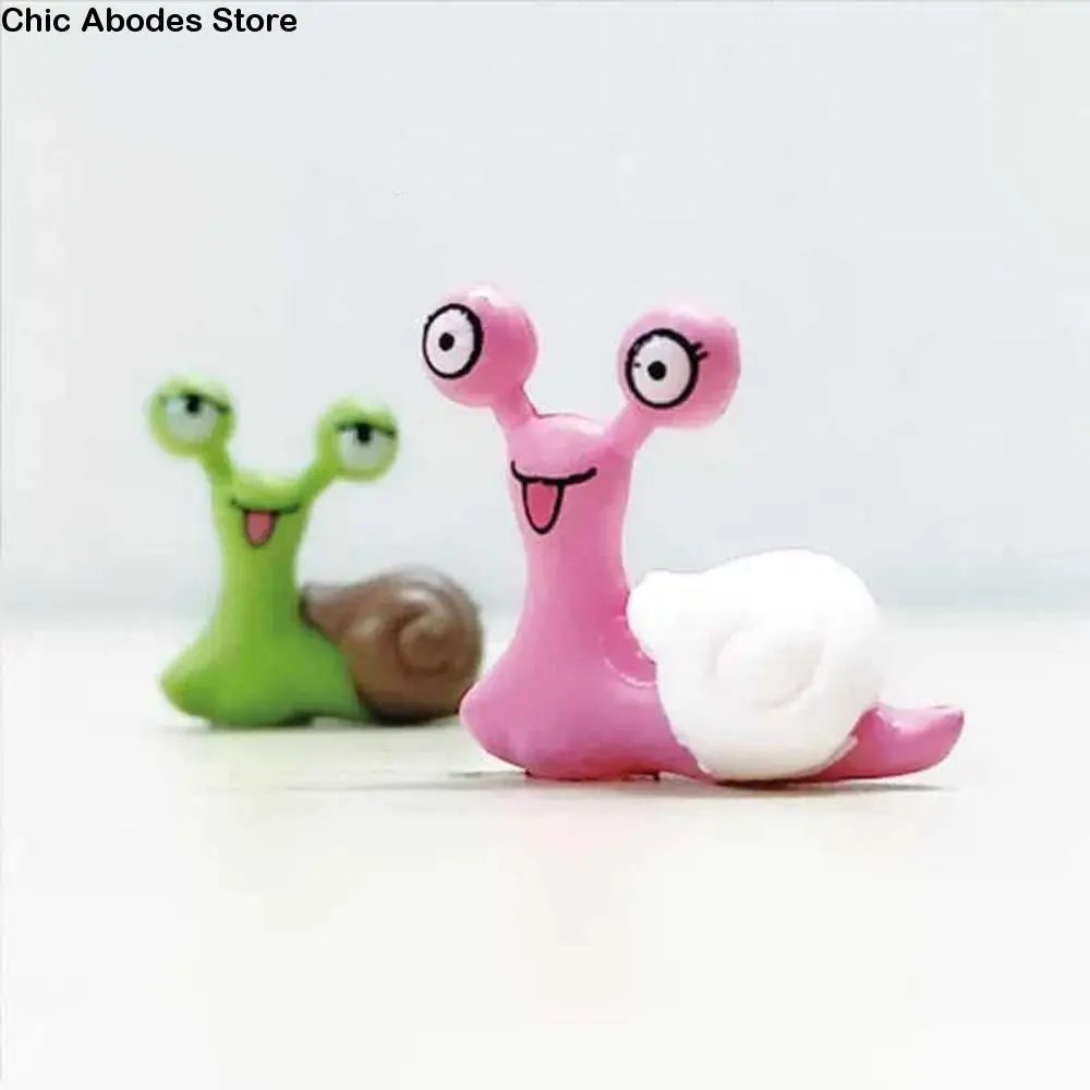 Bonsai Ornaments Cartoon Snails Fairy Art Exquisite Snail Sculpture Simulated Creative Miniatures Figurines Outdoor