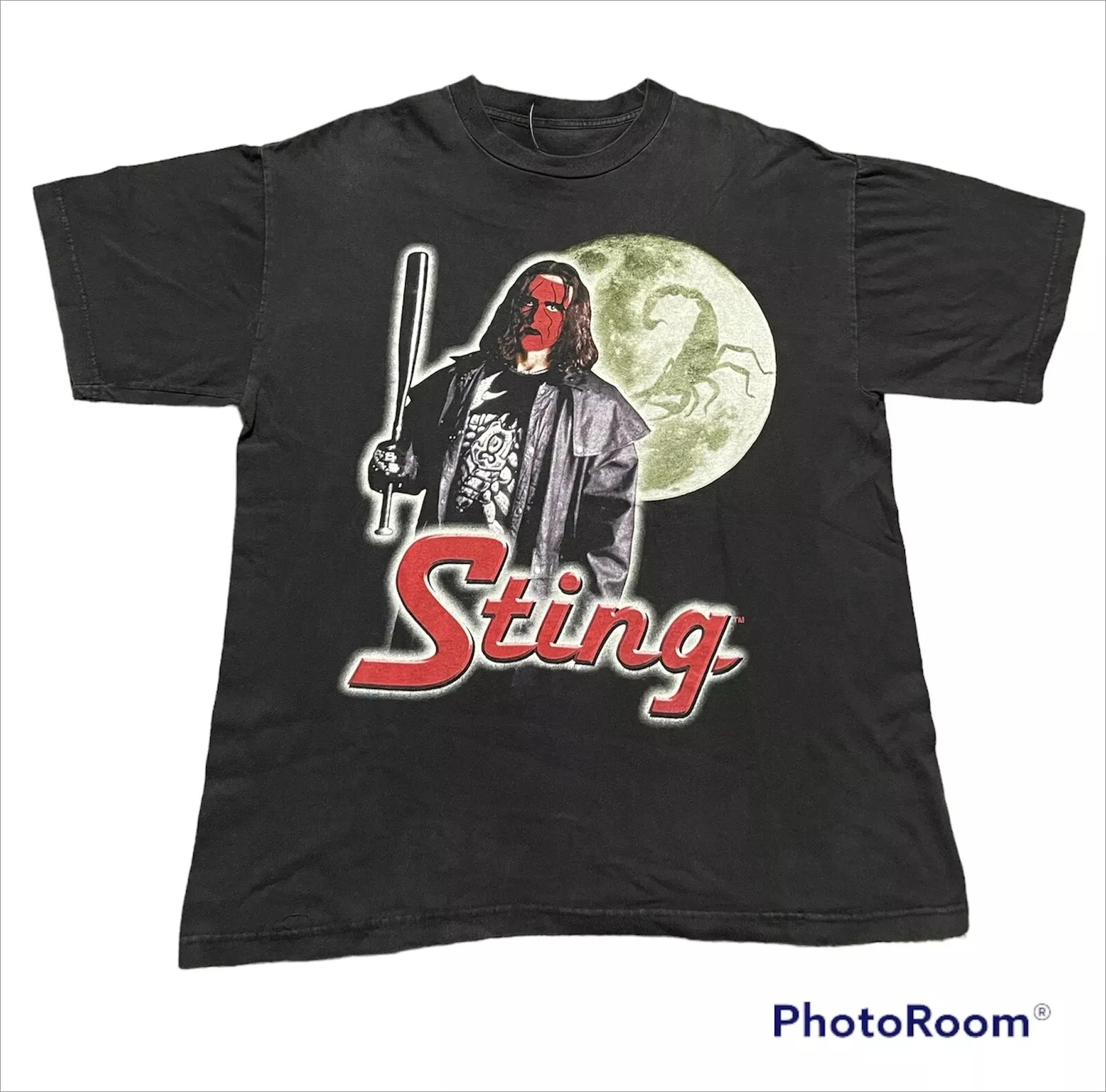 

Sting NWO Scorpion Wrestling WCW Vintage T-Shirt 1990's Giant tag Large L 98 99 American Singer Tee Men Rock Short-sleeved Women