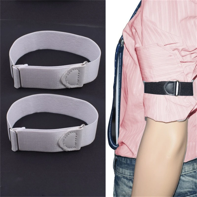 1 Pair of Men's Business Elastic Adjustable Shirt Sleeve Garter Strap Arm Band Sleeve Bracelet Anti-Slip Cuff Holder Armband