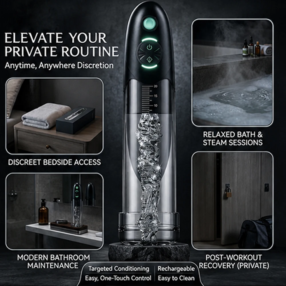 Smart Electric Vacuum Pump for Men LCD Display Automatic Waterproof Vacuum Device USB Rechargeable Male Performance Trainer