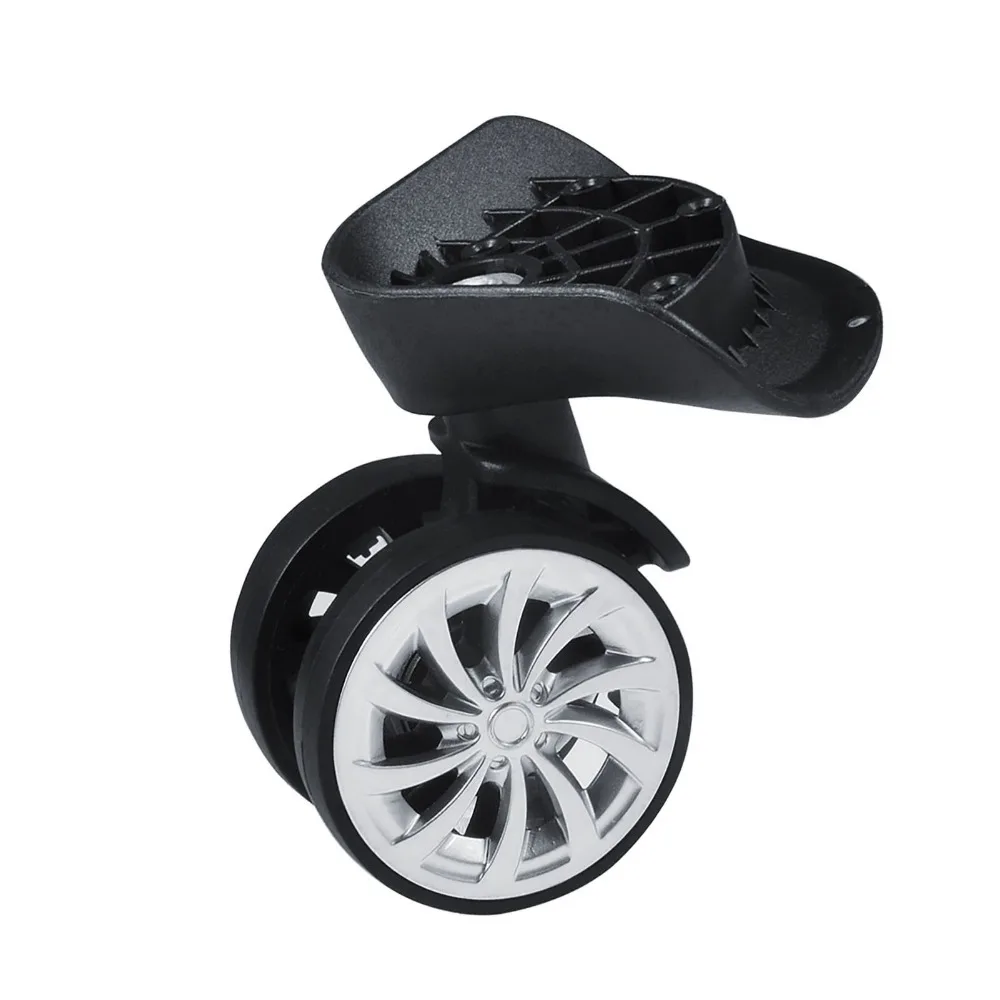 

1 пара прочных поворотных колес из полипропилена + ПЭТ, сменные вращающиеся на 360 градусов черные колеса для чемодана, колеса для дорожного чемодана, дорожный аксессуар