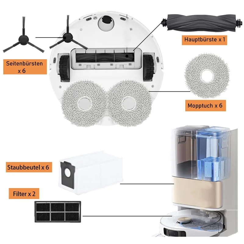 Appliances Parts For Dreame L10s Pro Ultra Heat Robot Vacuum Cleaner Main Side Brush Hepa Filter Mop Cloth Dust Bags Accessories