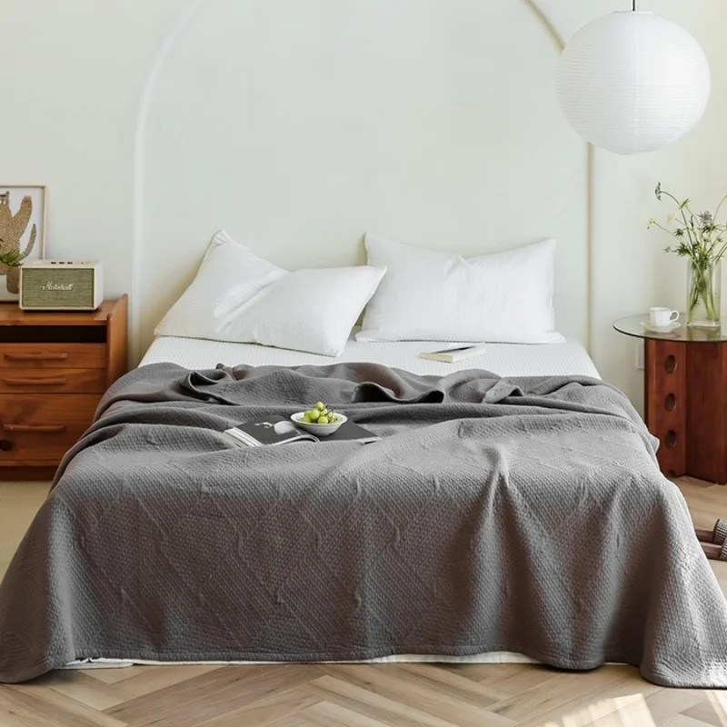 

Покрывало-плед из чистого хлопкового муслина, однотонное жаккардовое, для кондиционированных помещений, оптовая продажа, прямая поставка