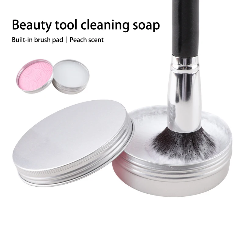 Nettoyeur de pinceaux de maquillage en Silicone, miel pêche, tampon de savon, brosse de lavage de maquillage, outil de nettoyage de pinceaux à sourcils cosmétiques, 50g