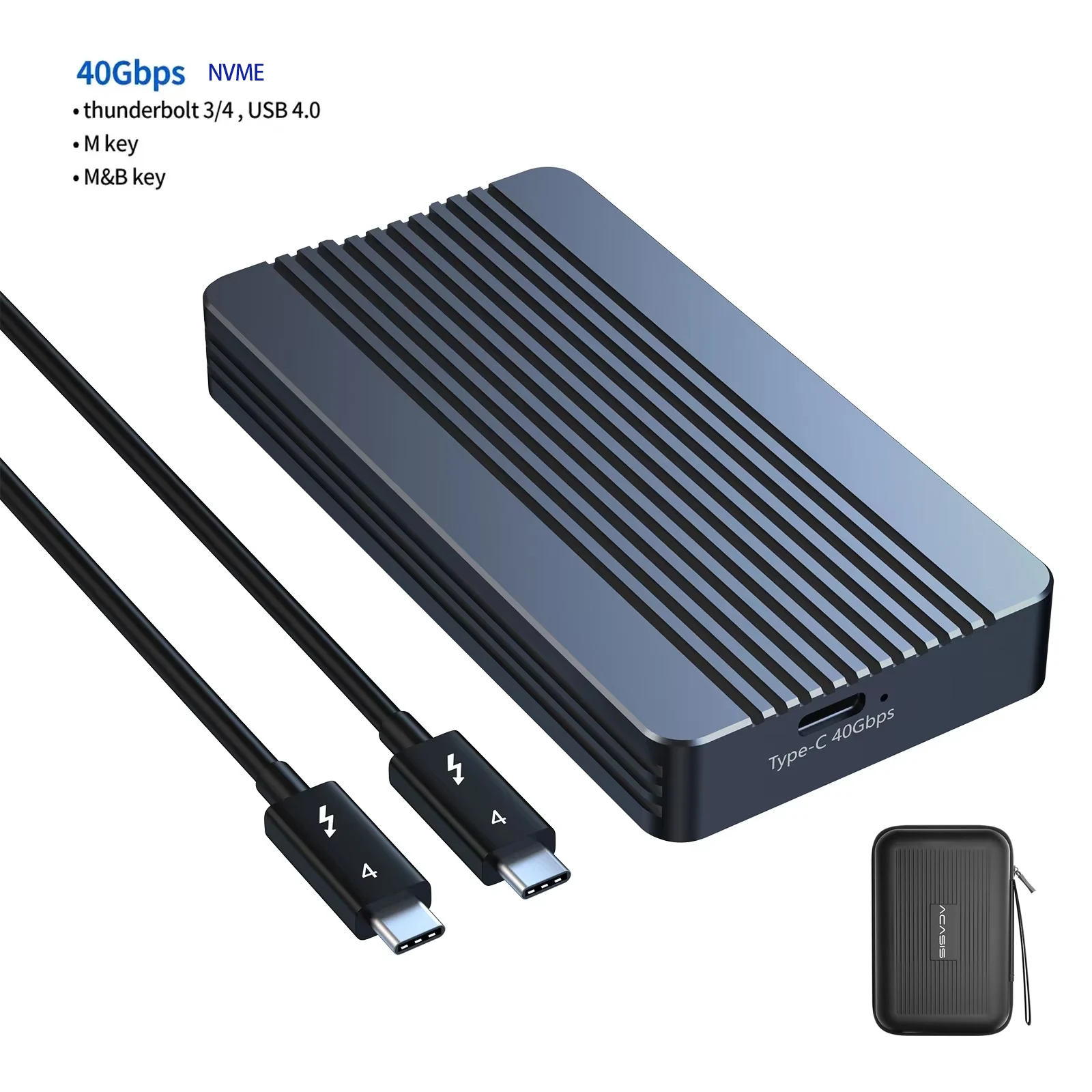 Acasis USB4.0 NVMe M.2 SSDケース 40Gbps Aluminum