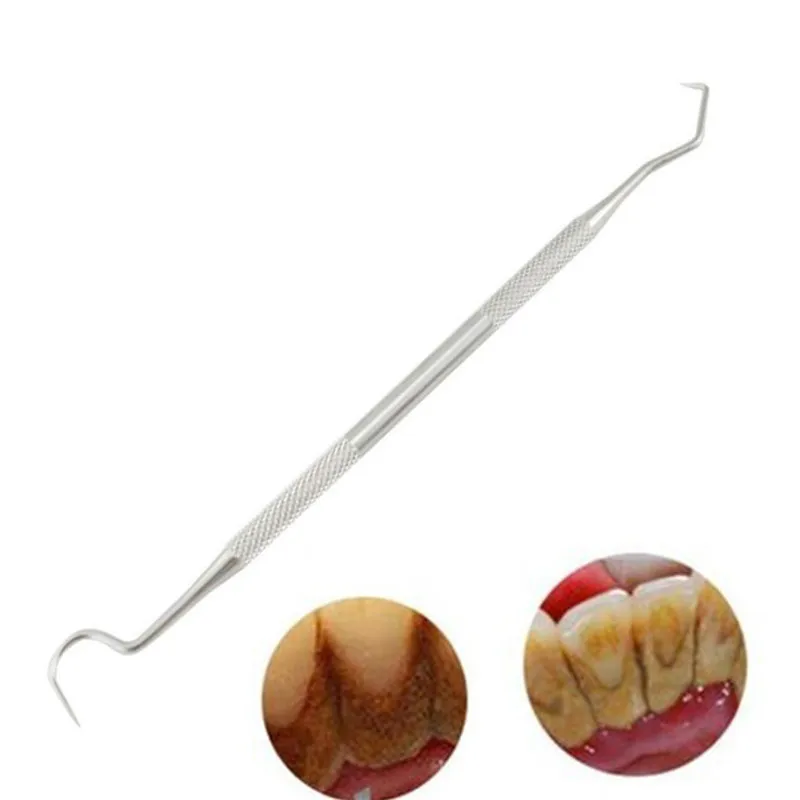 Stainless Steel Double Ends Dentist Teeth Clean Hygiene Explorer Probe Hook Pick Dental Tartar Scraper Remover Tooth Care Tool