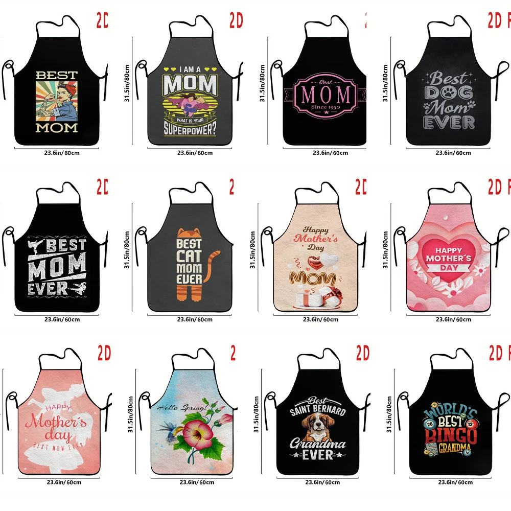 

Multiple sizes Happy Mother's Day Print Apron, Kitchen and Dining Apron, BBQ Apron, Durable and Easy to Clean