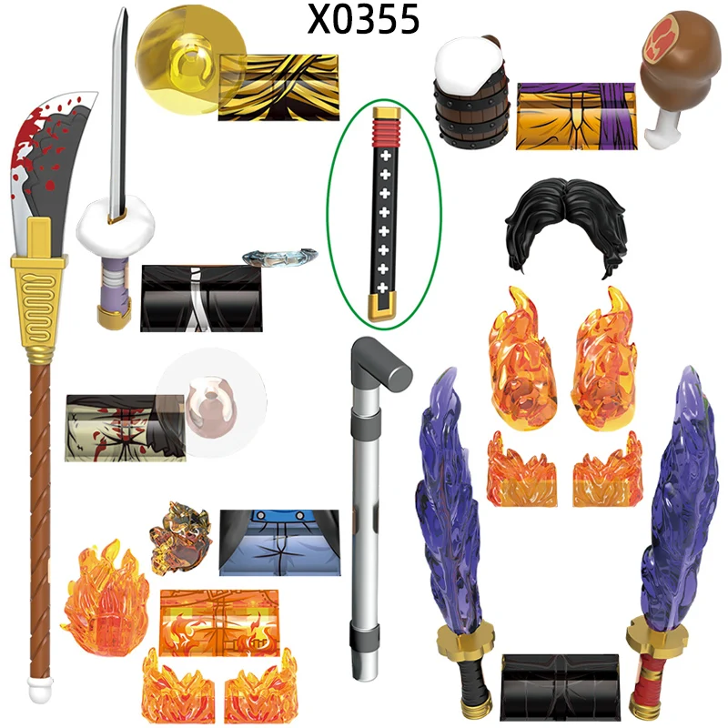 The Action Figures Cup Meat Stick Weapons Pants Hair Parts Model Blocks MOC Bricks Set Gifts Toys For Children X0355