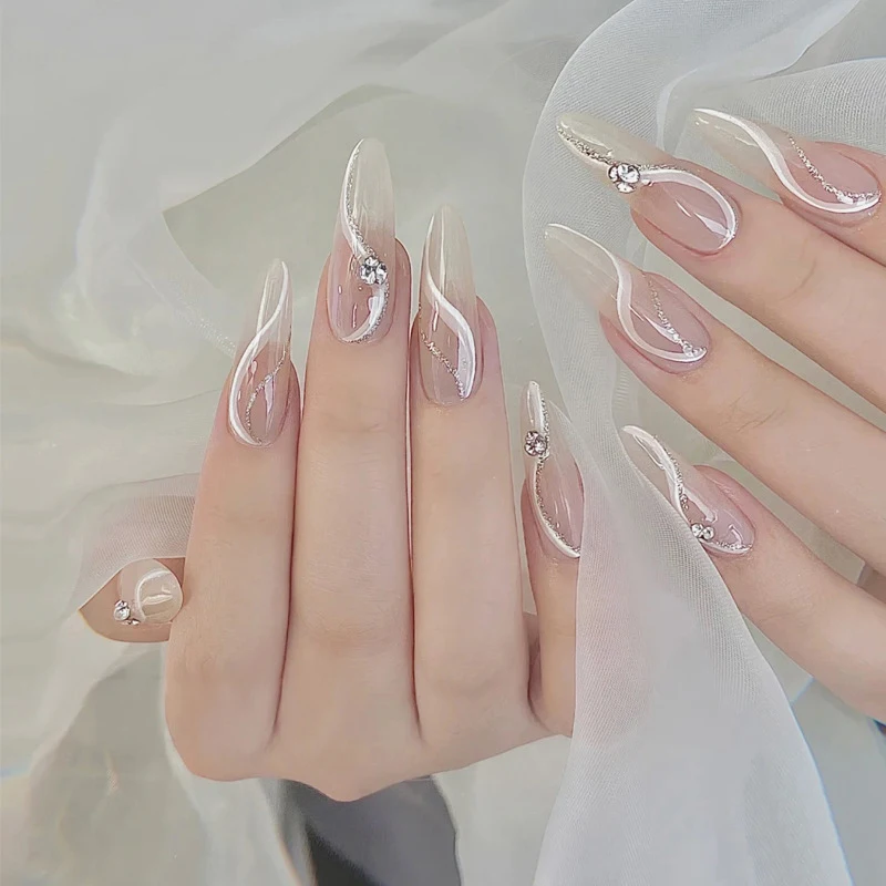 1 blatt 3D Geprägte Weiße Seidenband Nail art Aufkleber Nagel Aufkleber Für Frauen Diy Nail art Versorgung Nagel Design nagel Dekoration Salon