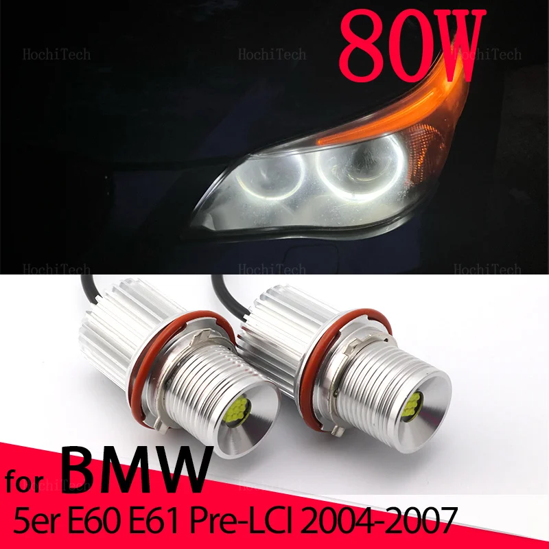 LED BMW Angel Eyes Ring Marker Bulbs For BMW 5er E60 E61 Pre-LCI 520i 523i 525i 528i 530i 535i 540i 90W White Bulb