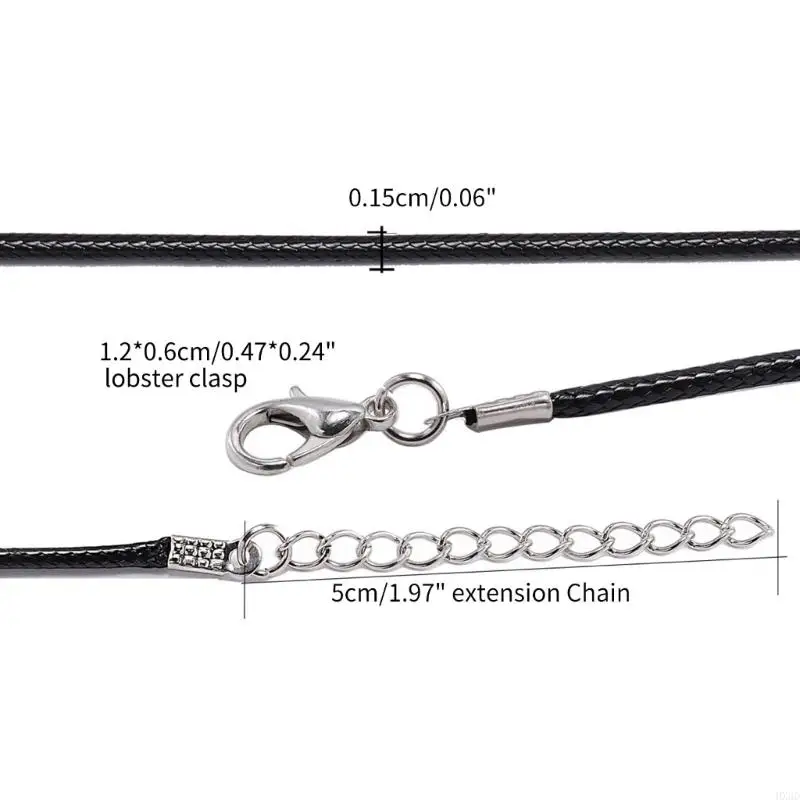 Collar Hx6d Dia 1.5 mm cuero con cogida trenzada ajustable para joyas para joyas