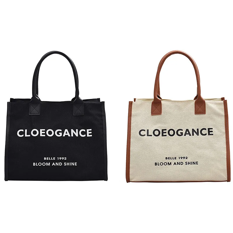 

Fashion Women's Canvas Large Capacity Shoulder Bag Handbag School Bag Simple Leisure Travel Letter Tote Bag
