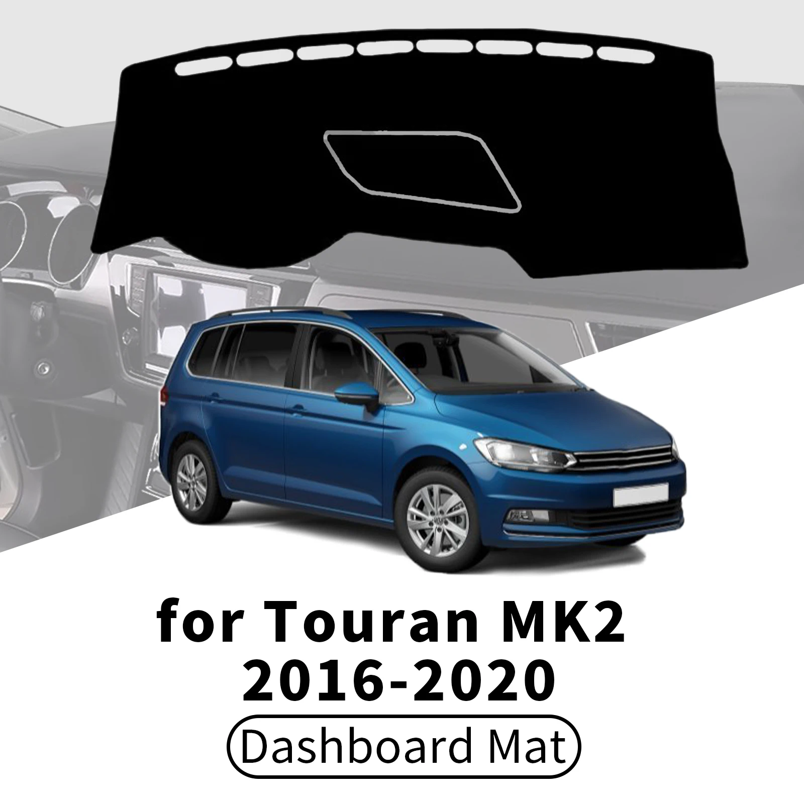 

for Touran MK2 2016 2017 2018 2019 2020 Car Dashboard Cover Dashmat Sunshade Anti‑UV Anti‑Glare Dash Mat Interior Accessories