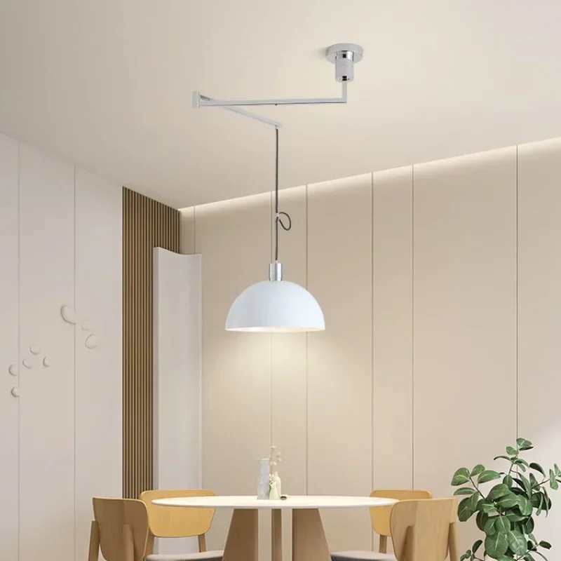 Nordic Adjustable Rotatable Longarm Pendant Light Hanging Restaurant Chandelier Ceiling Living Room Study Bar Movable Chandelier