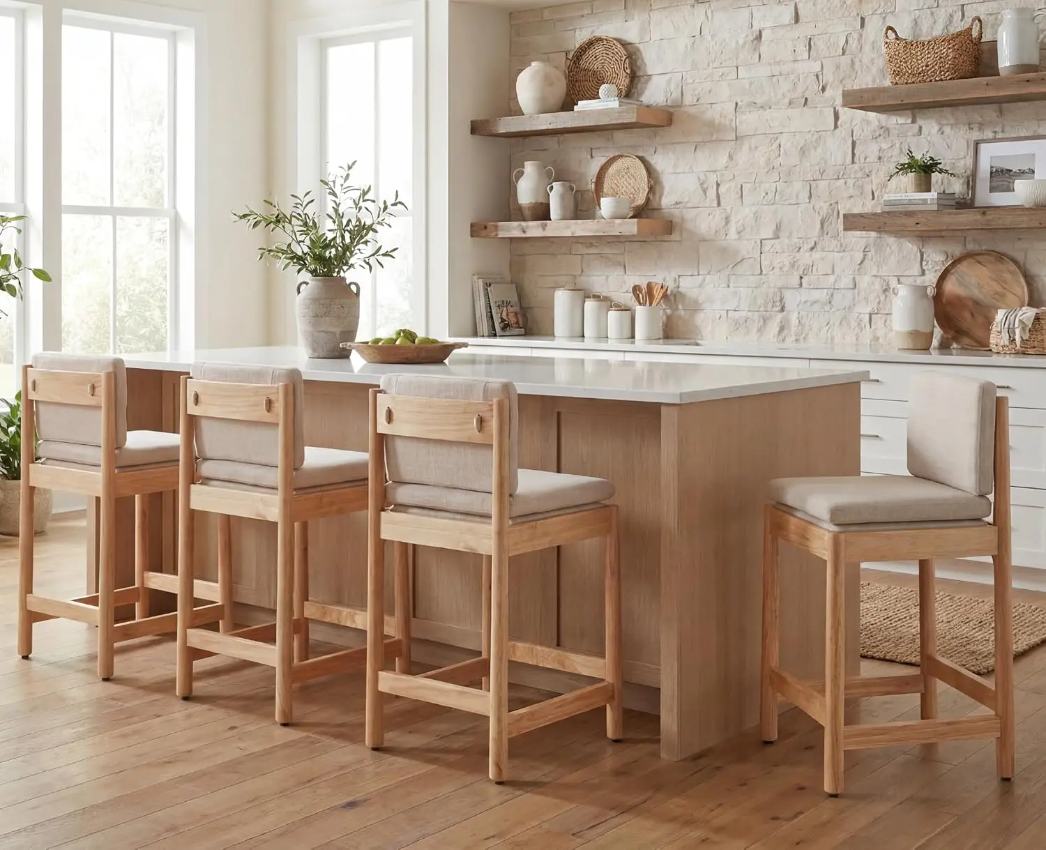Brown Leather Bar Stools 6
