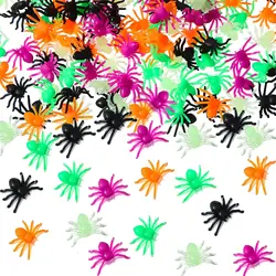 50/100 Pieces Mini Fake Spider Horror Toy Prank Halloween Realistic Spider for Costume Parties Carnivals Halloween Joking Decor
