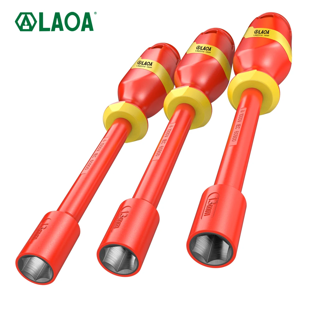 LAOA Insulated Socket Screwdriver Multifunctional Hexagonal Socket Wrench Driver Electrician Specific Withstand Voltage