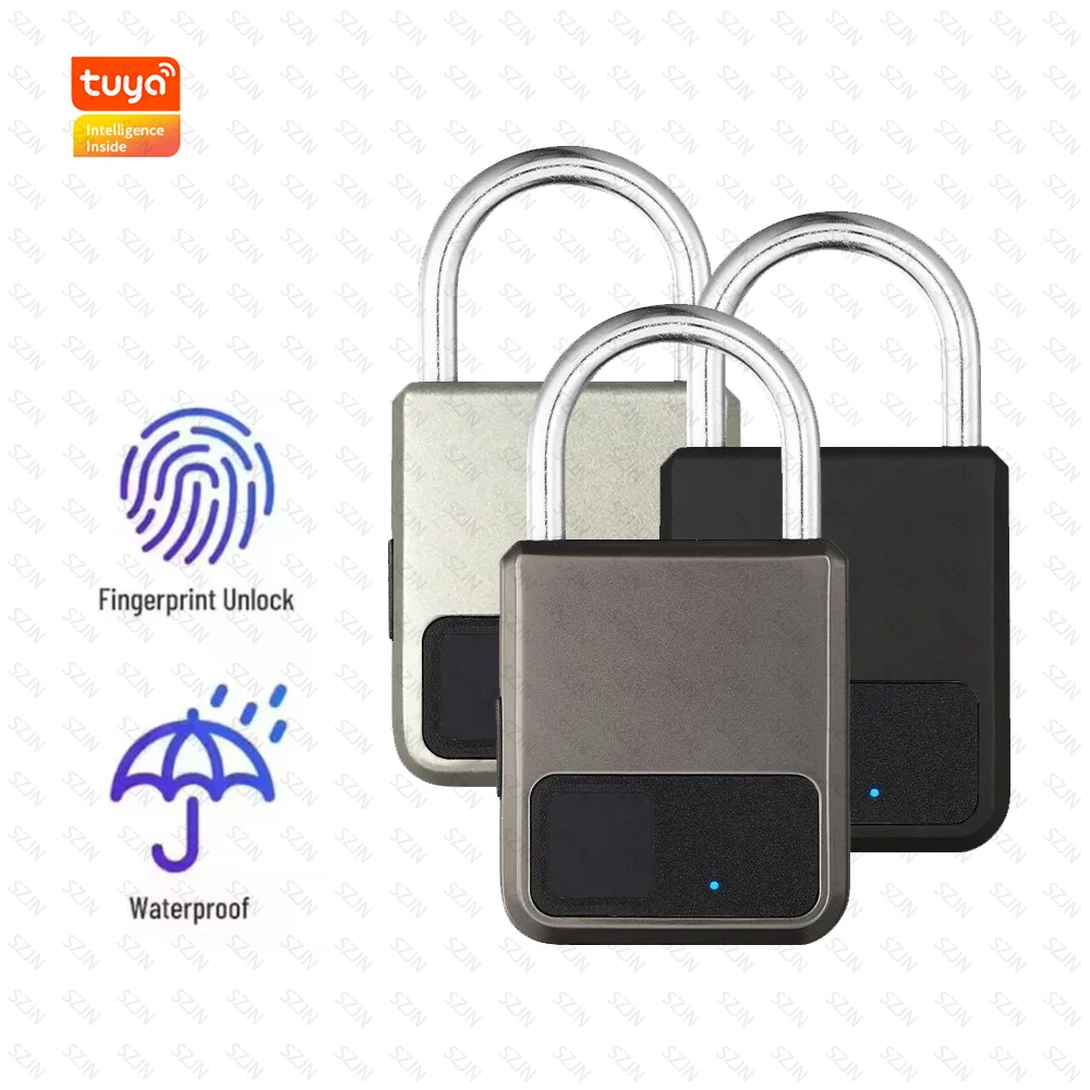Waterproof Padlock Smart Lock Tuya App Control Fingerprint Keyless IP67 Outdoor Biometric Tough Suitable Gym High Quality