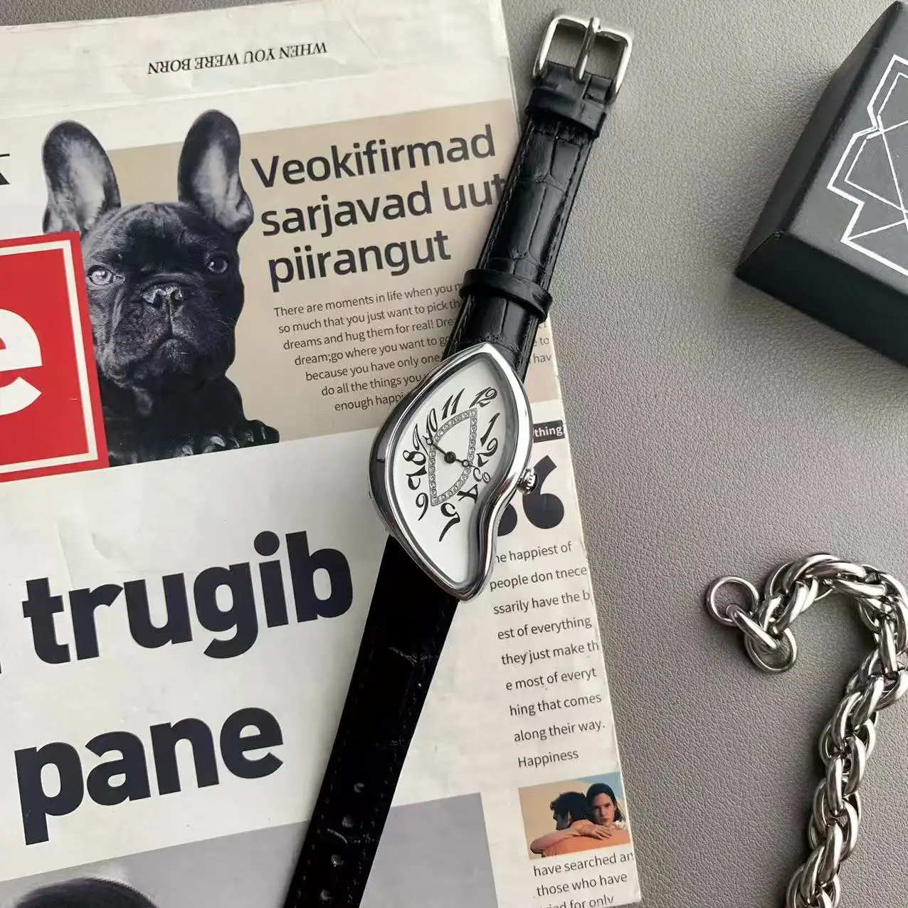 ساعة كوارتز رجالية من Alien Watch Creative Fashion Trend Melt Twisted Vintage Niche Premium Watch #5