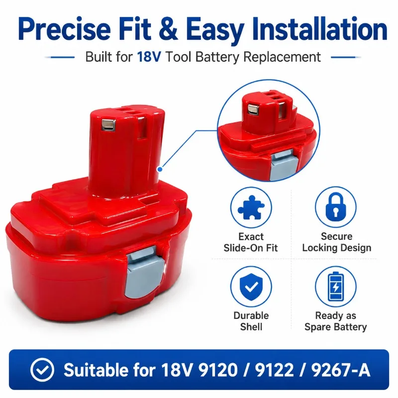 1300mAh for Makita 18V Nickel Hydrogen Nickel Cadmium Battery 9120 9122 9267-A Electric Tool Endurance Battery