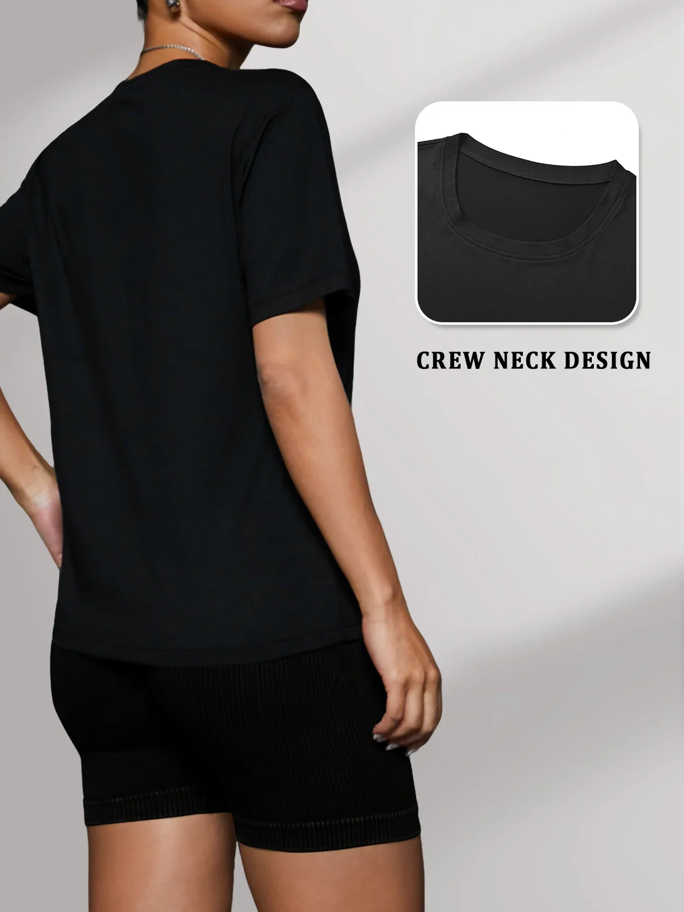 เสื้อยืดคอกลมนุ่มพิเศษสําหรับผู้หญิงแขนสั้นสําหรับกีฬาออกกําลังกายโยคะวิ่งออกกําลังกายและกิจกรรมกลางแจ้ง