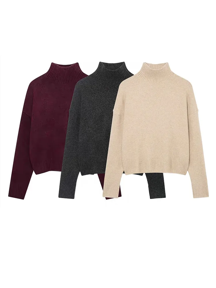 HH المرأة الموضة تنوعا الصلبة لينة الوقوف طوق سترة بلايز أنثى الشتاء شارع العليا عادية كم طويل البلوز سترة