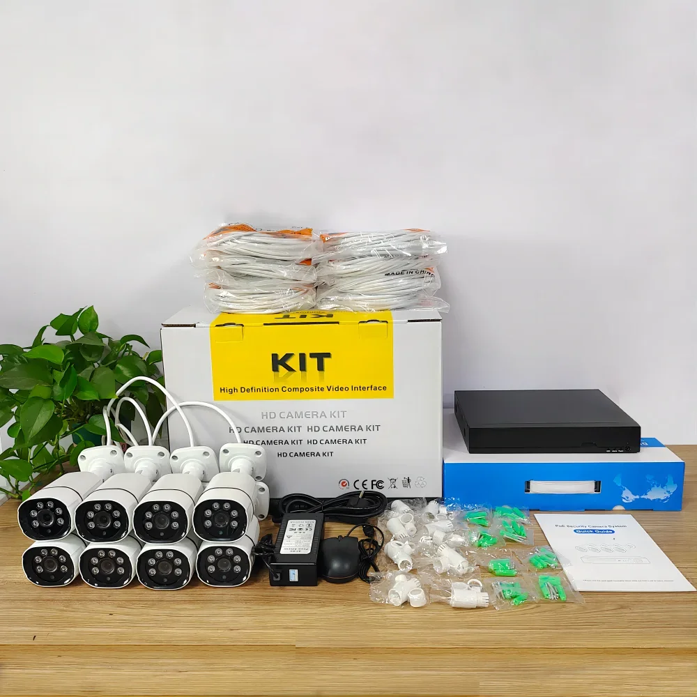 XMEye 4mp 5mp 8mp 8CH cámara CCTV POE H.265 2k 4k 8 canales Ai Smart Hd Ip cámara POE Nvr Kit sistema de cámaras Cctv de seguridad para el hogar