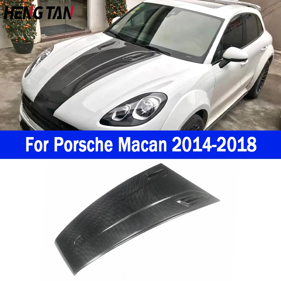 Carbon Fiber Car Front Bumper Engine Cover Hood Bonnet Vent For Porsche Macan 2014-2018 Parts Body kit Car Accessories