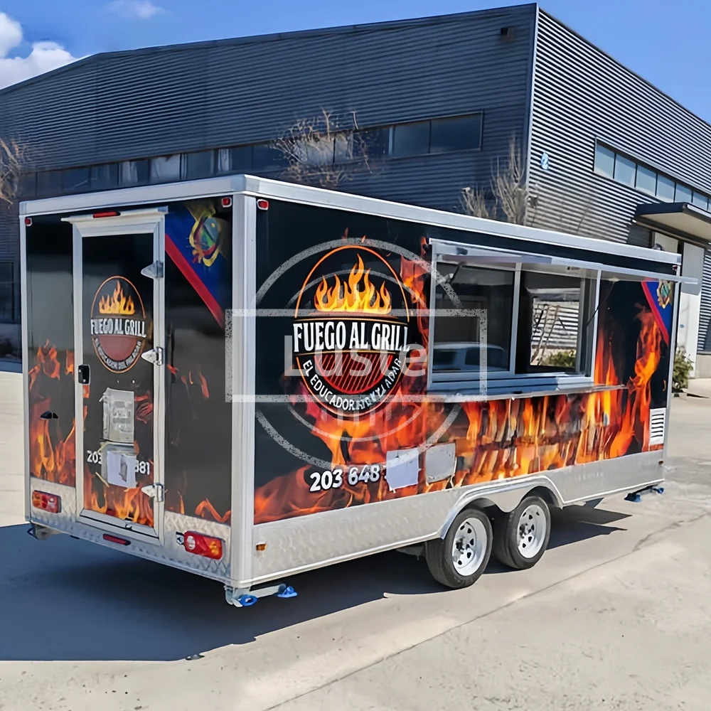 

Mobile Food Trailer Cart Caravan Truck Hamburger Shape Mobile Business Factory Customized Car Restaurant